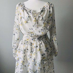 Women’s white Long Sleeve floral dress